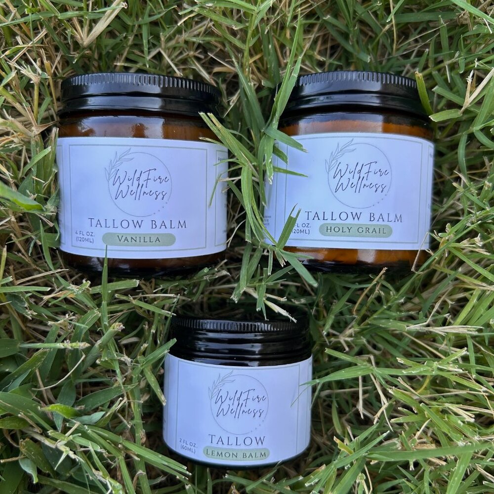 Organic Tallow Lemon Balm, Organic Grass Fed Beef Tallow Balm, Natural Skincare